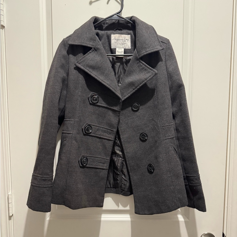 Women's Double-Breasted Gray Coat